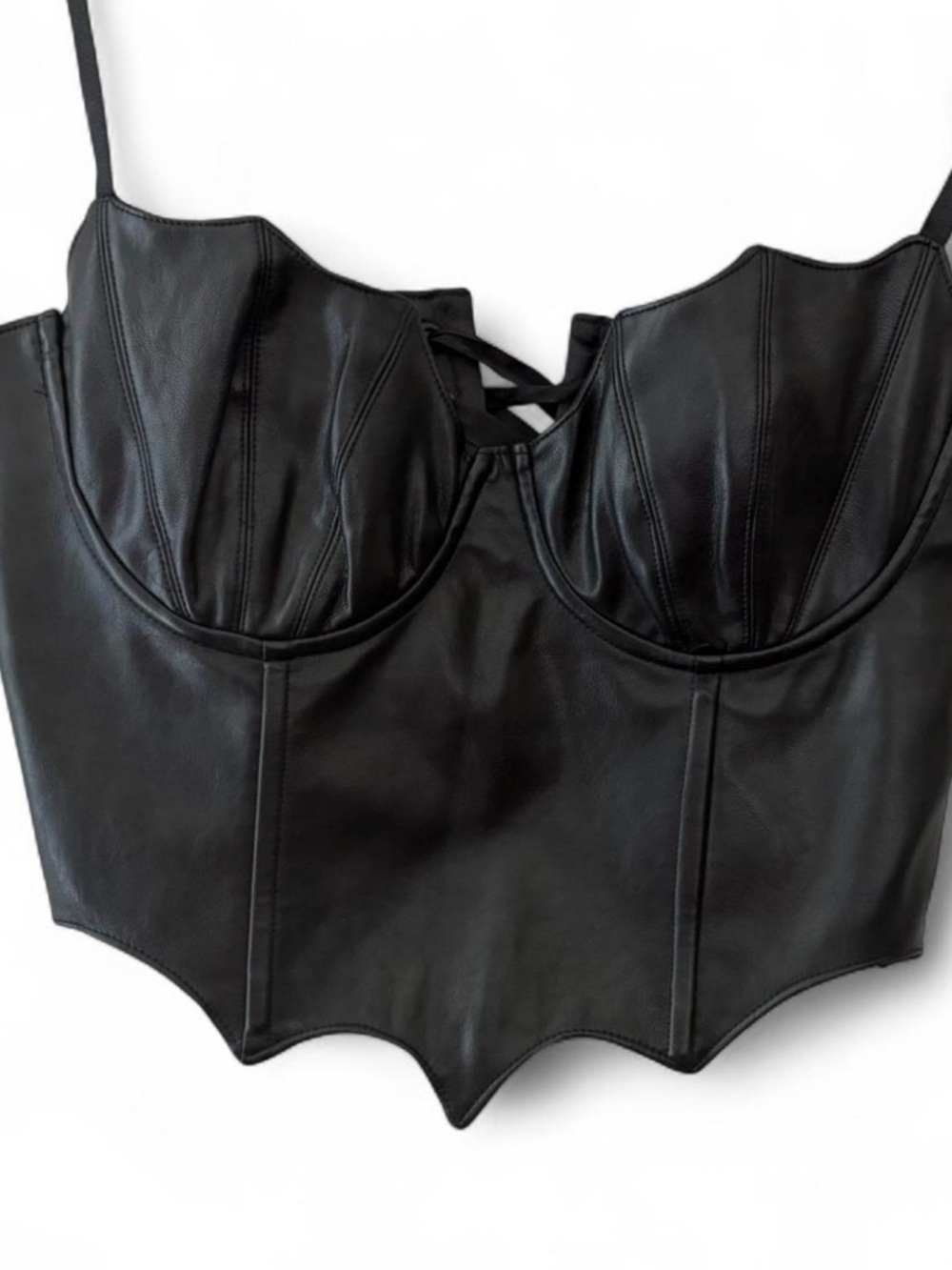 Dollskill Faux Leather Bustier Crop Top